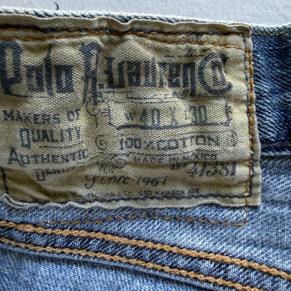 Polo Ralph Lauren Mens Light Wash Straight Leg Denim Jeans 40x30 4682134BET - Picture 6 of 12